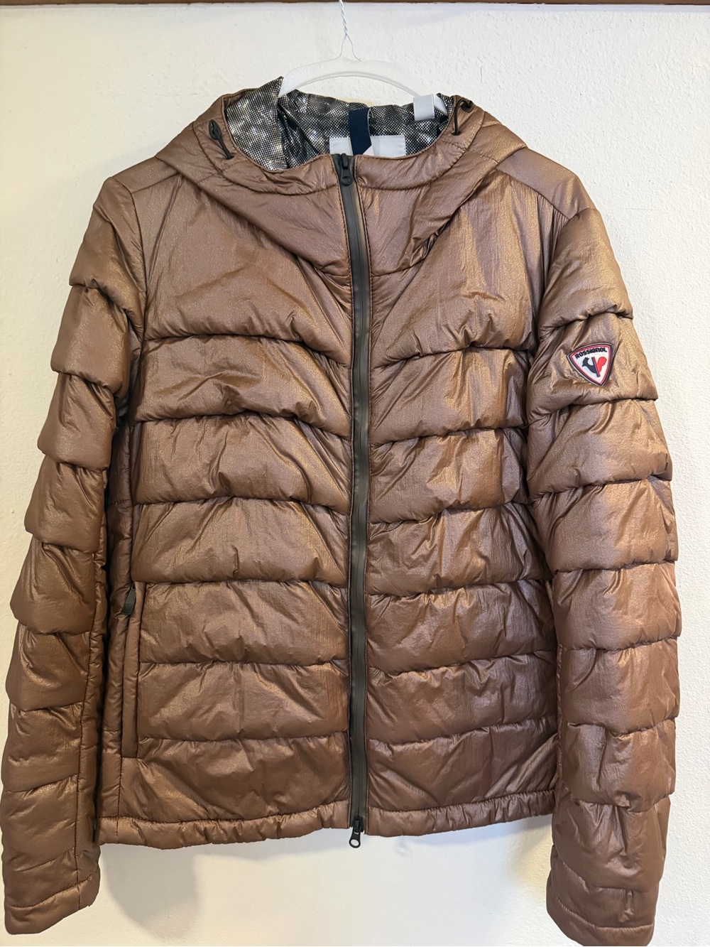 Rossignol Metallic Brown Hooded Puffer Jacket